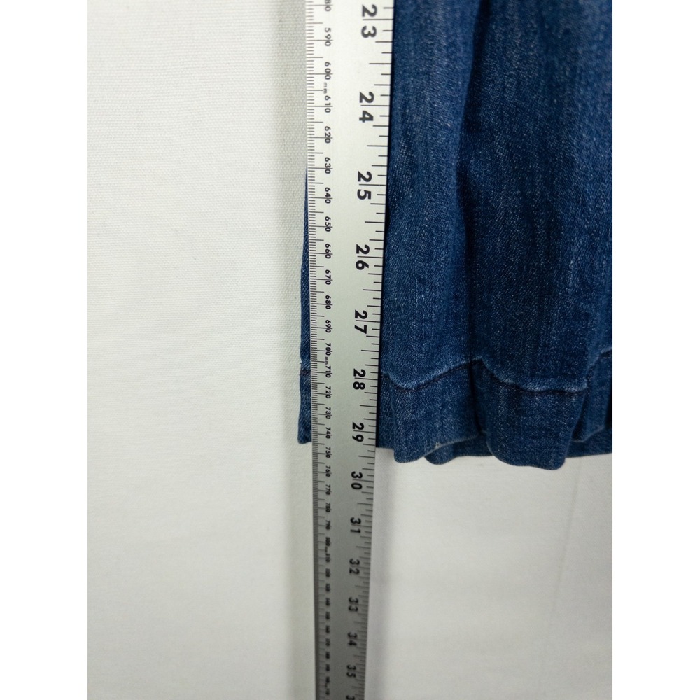 Pilcro Anthropologie Wide Leg Jeans Womens 29 Blue Cropped Culotte Sailor - Picture 4 of 7